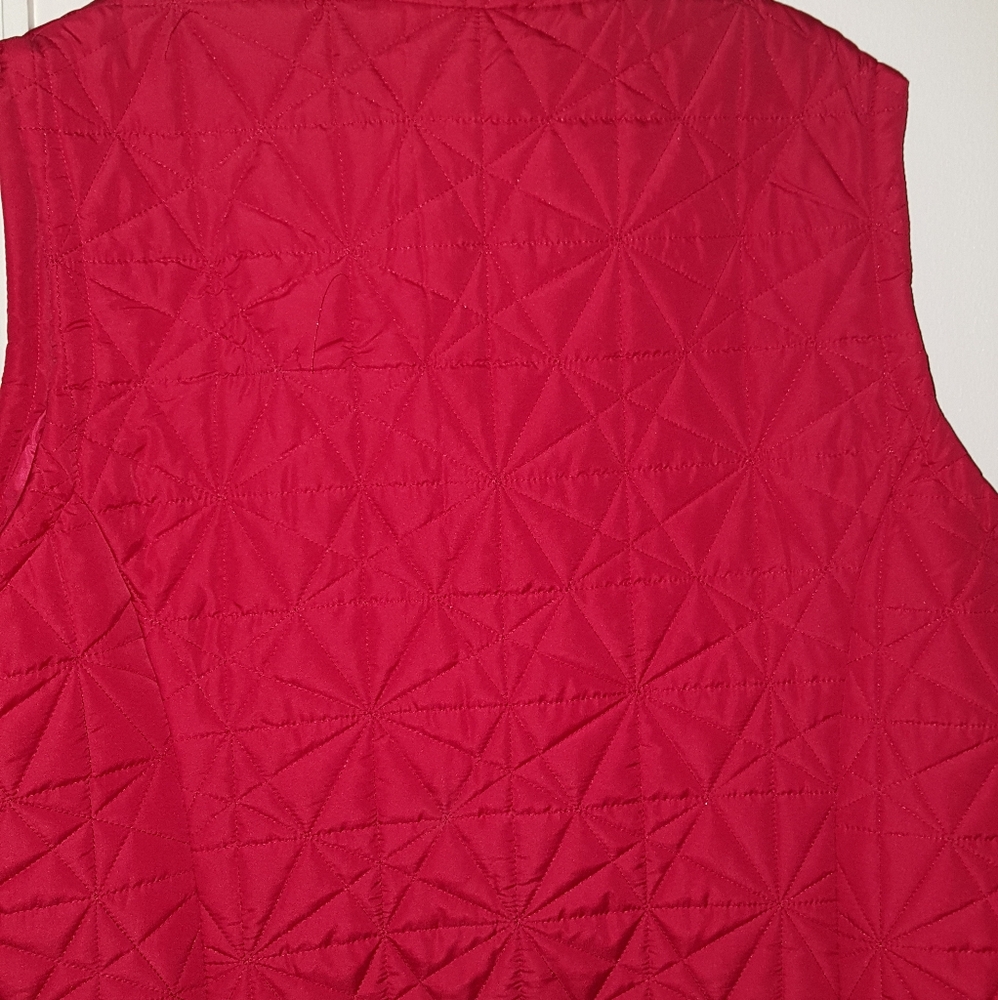 Bright red quilted vest